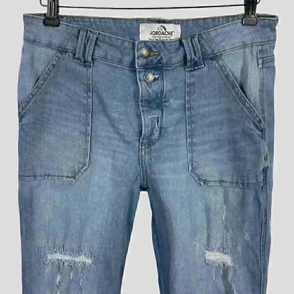 JORDACHE high rise straight ladies distressed jean‎ SIZE 10 - Picture 3 of 12